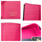 Louis Vuitton Leather Portefeuille Capucines Compact Noir Pink Trifold Wallet — view 8