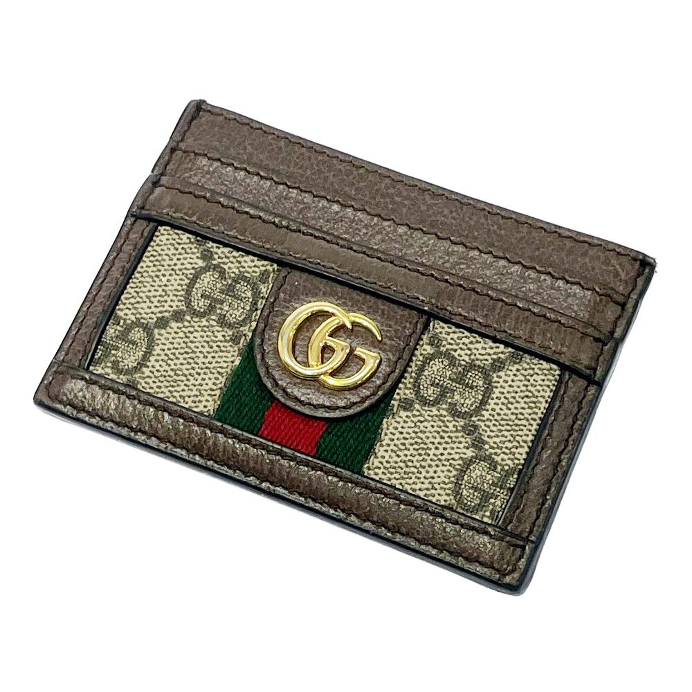 Gucci Leather Ophidia GG Supreme Card Case Brown — view 4