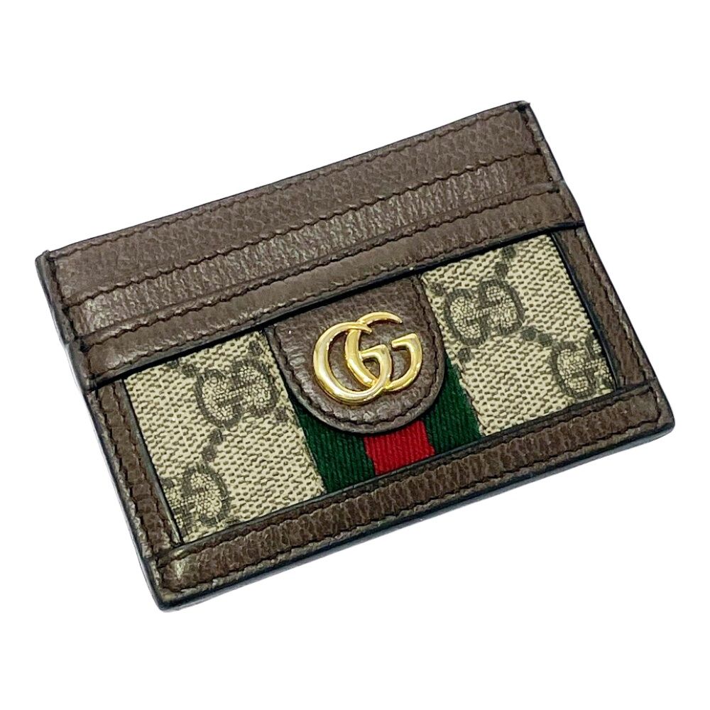Gucci Leather Ophidia GG Supreme Card Case Brown — view 3