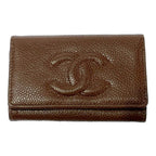 Chanel Matte Caviar Leather CC Logo Key Case Brown Key Holder — view 2