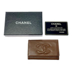 Chanel Matte Caviar Leather CC Logo Key Case Brown Key Holder