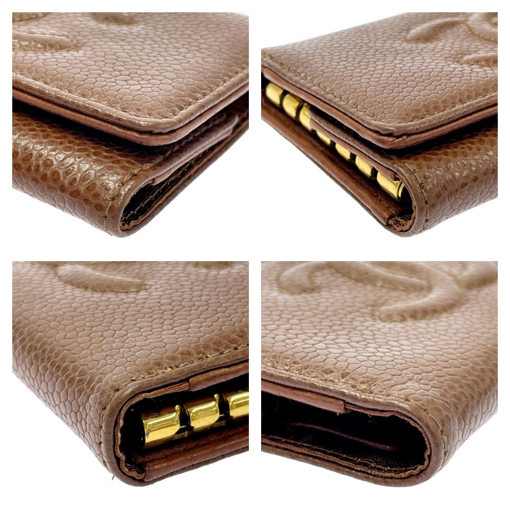 Chanel Matte Caviar Leather CC Logo Key Case Brown Key Holder — view 6