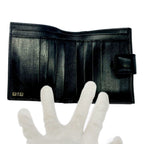 Gucci 035 0 Leather Bamboo Bifold Wallet Black — view 6