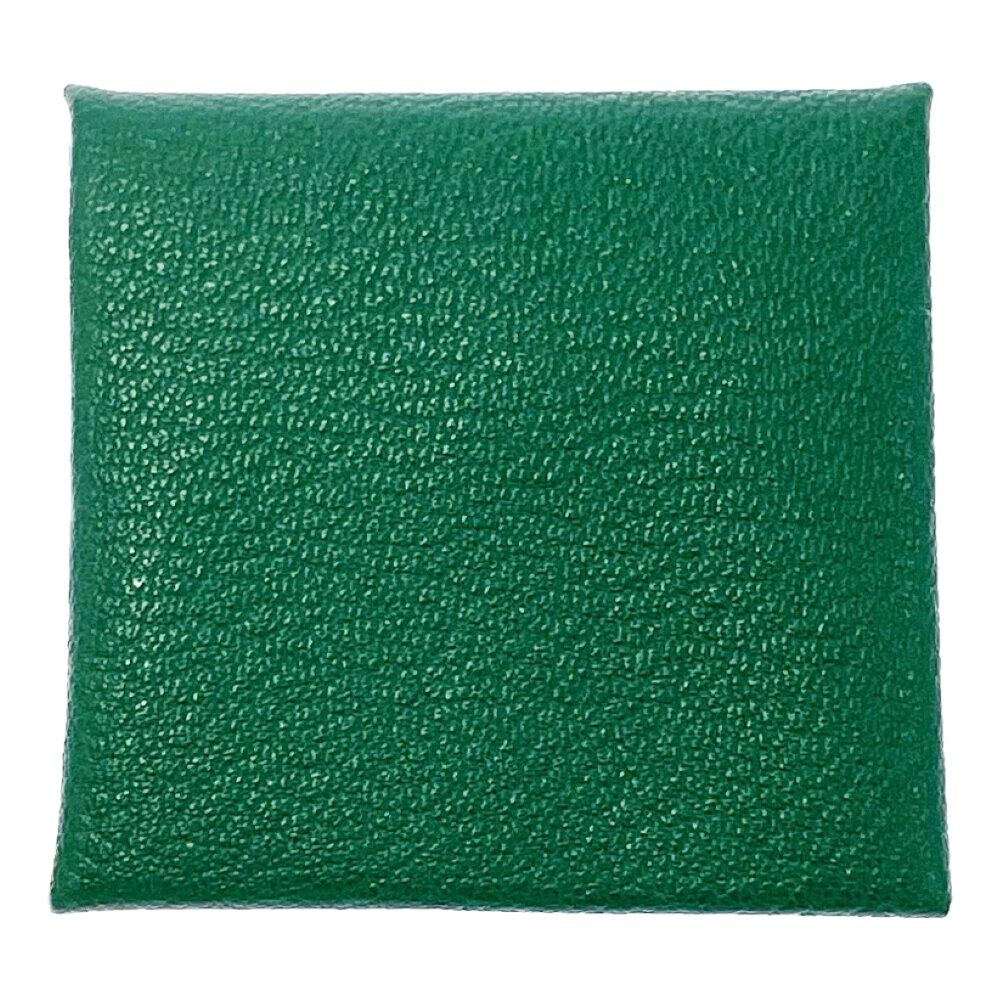 Hermes Chevre Bastia Verso Silver Green Coin Purse — view 4