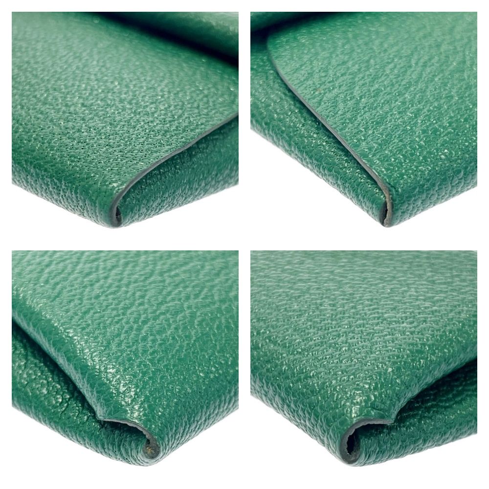 Hermes Chevre Bastia Verso Silver Green Coin Purse — view 5