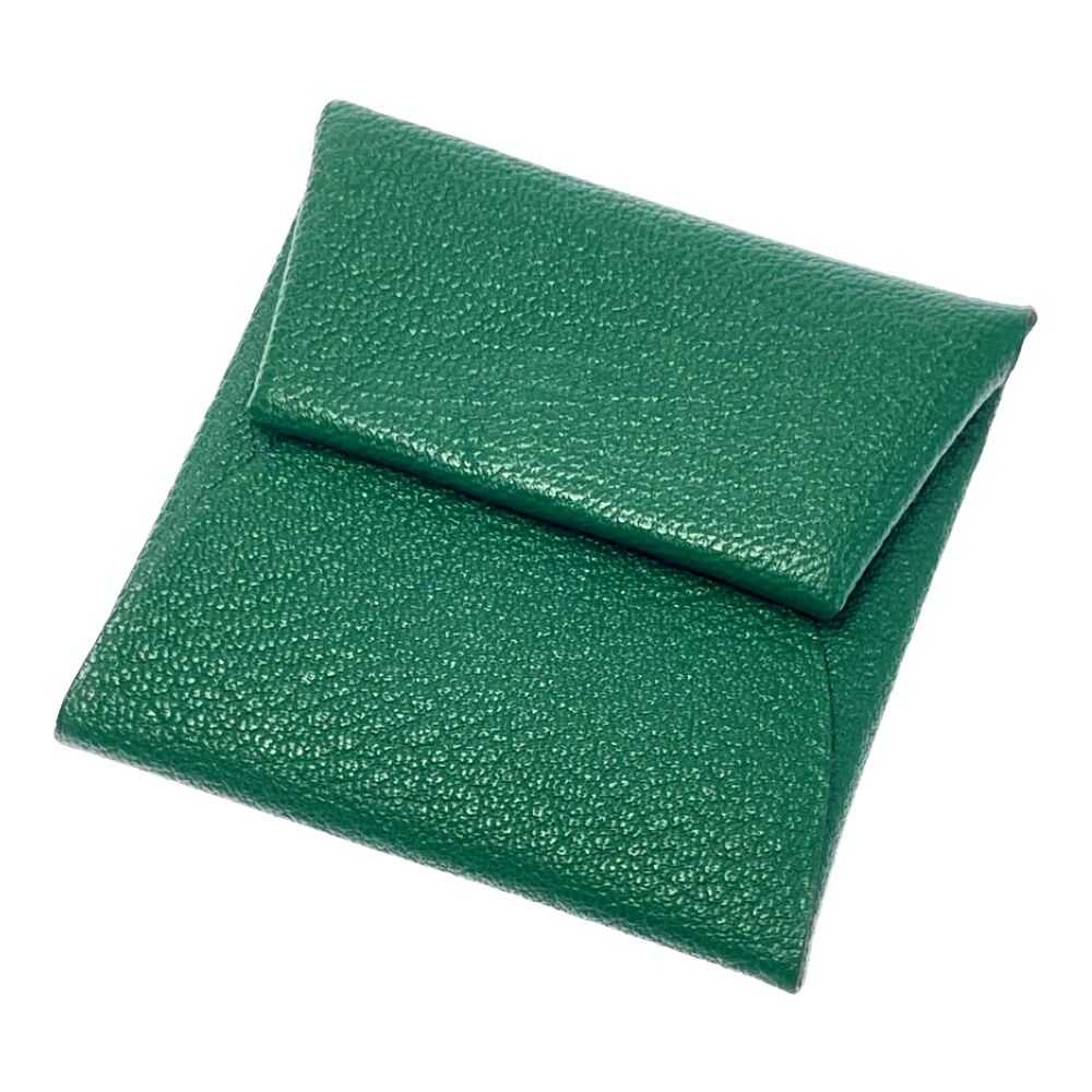 Hermes Chevre Bastia Verso Silver Green Coin Purse — view 3