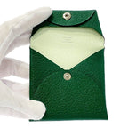 Hermes Chevre Bastia Verso Silver Green Coin Purse — view 6