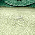 Hermes Chevre Bastia Verso Silver Green Coin Purse — view 8