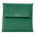 Hermes Chevre Bastia Verso Silver Green Coin Purse