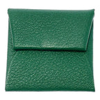Hermes Chevre Bastia Verso Silver Green Coin Purse