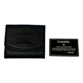 Chanel Matte Caviar Leather CC Logo Snap Bifold Wallet Black