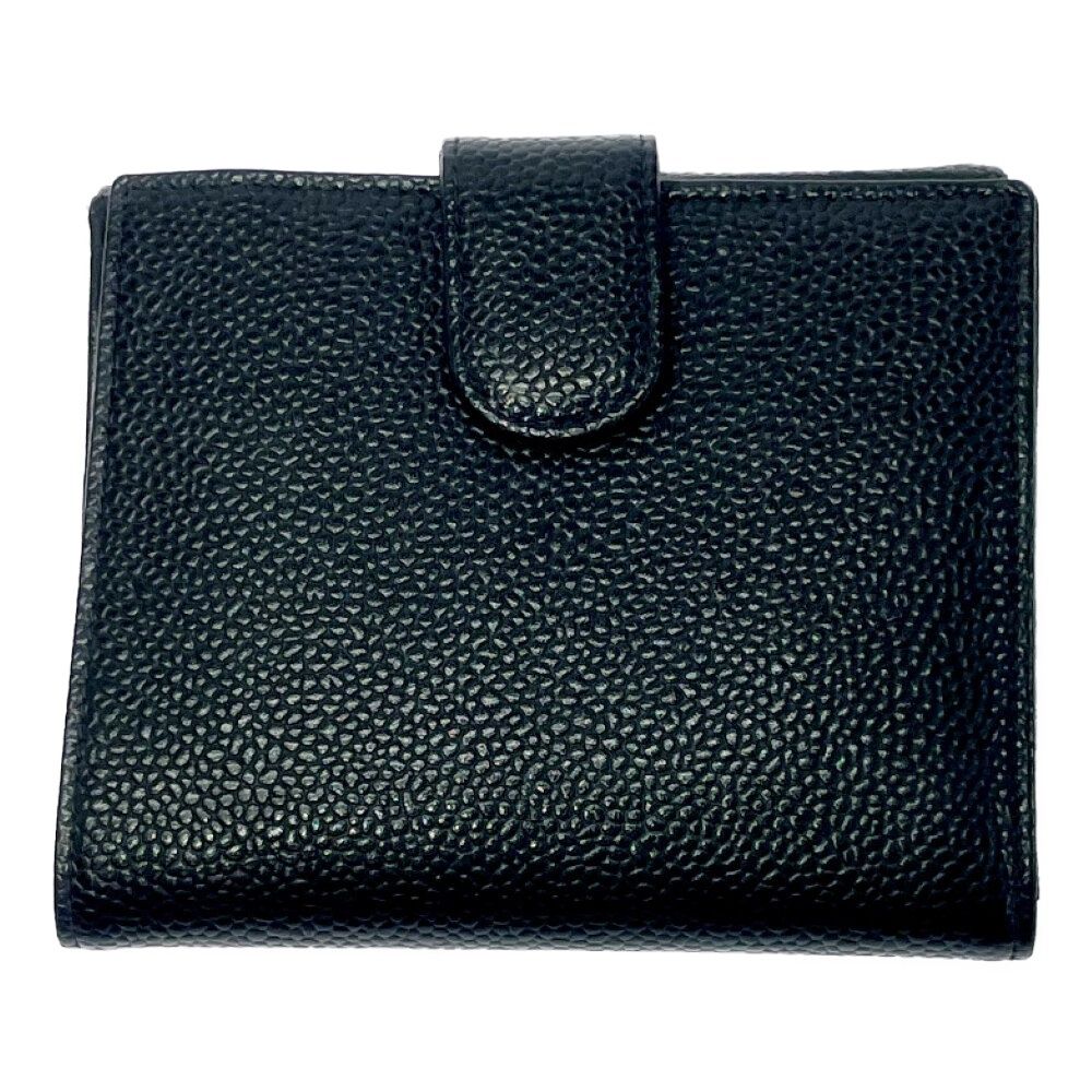 Chanel Matte Caviar Leather CC Logo Snap Bifold Wallet Black — view 5
