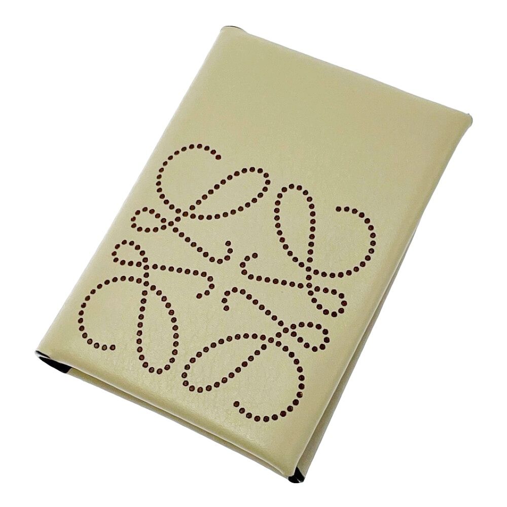 Loewe Leather Anagram Card Case Beige — view 4