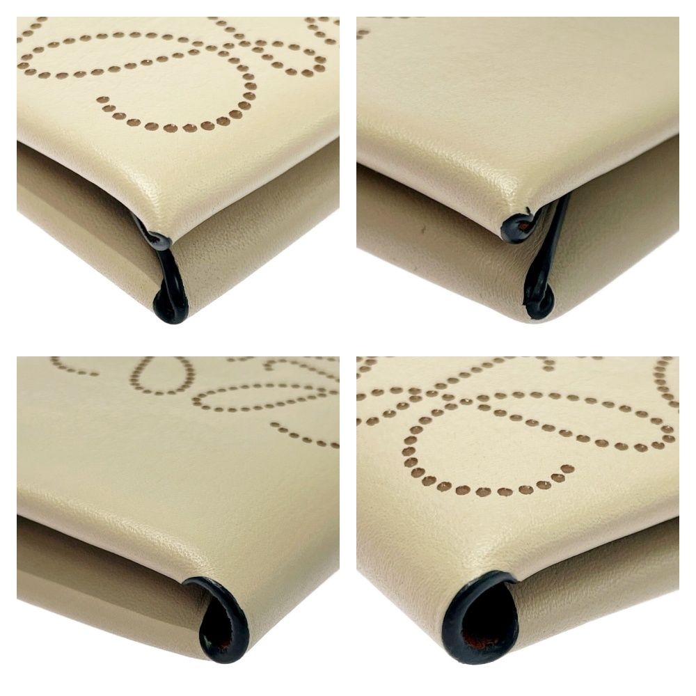 Loewe Leather Anagram Card Case Beige — view 7