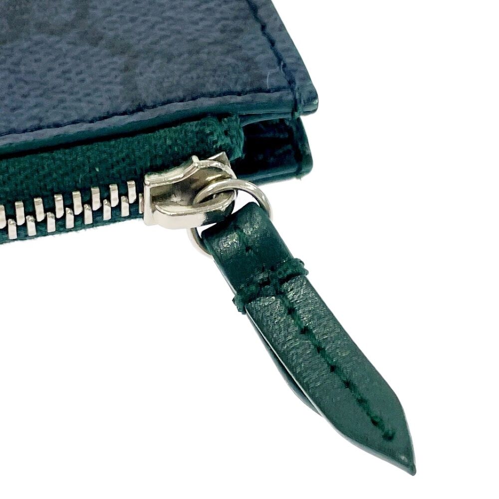 Gucci Leather GG Coin Purse Navy Green — view 7
