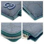 Gucci Leather GG Coin Purse Navy Green — view 6