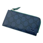 Gucci Leather GG Coin Purse Navy Green — view 4