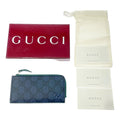 Gucci Leather GG Coin Purse Navy Green