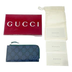 Gucci Leather GG Coin Purse Navy Green