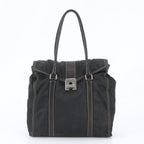 Prada Tessuto Nylon Leather Tote Bag Shoulder Business Document Black