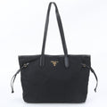 Prada Tessuto Nylon Leather Tote Bag Shoulder Hand Black