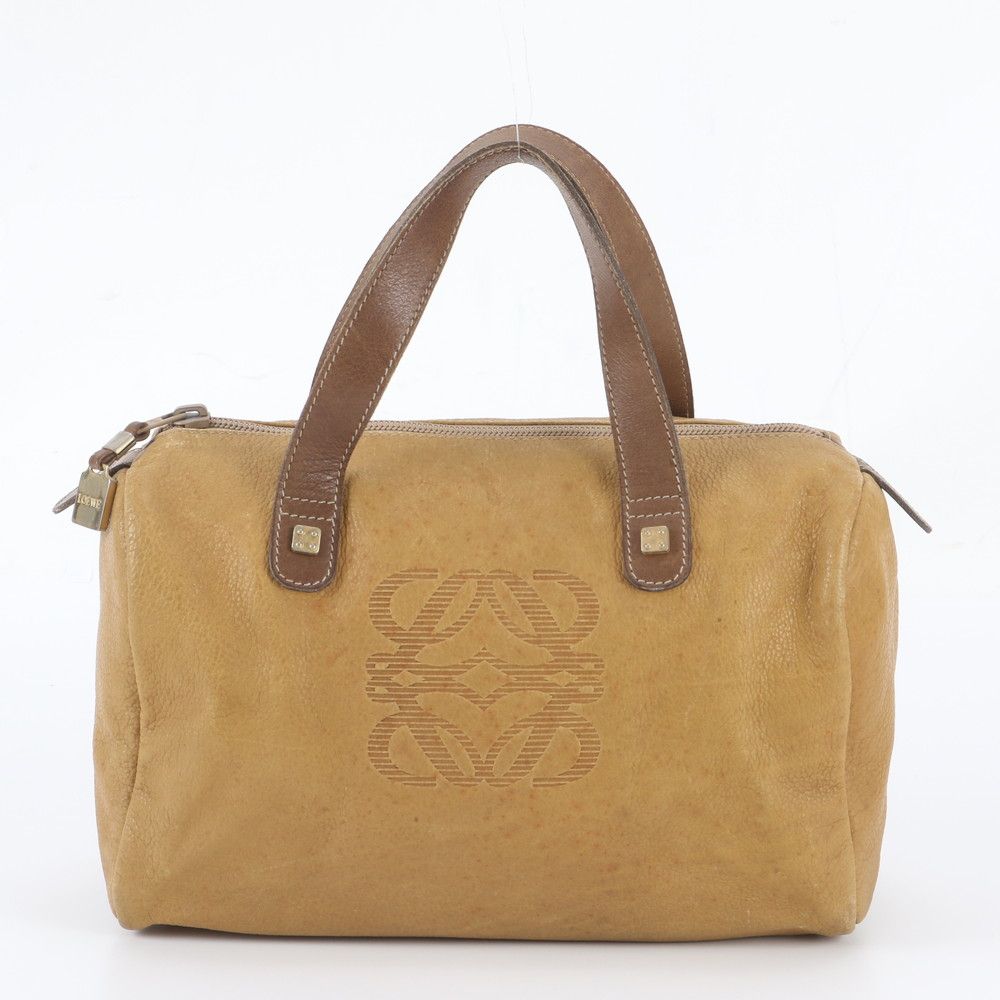 Loewe Anagram Mini Boston Leather Handbag Tote