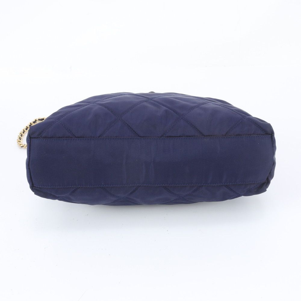 Prada Tessuto Nylon Quilted Triangle Logo Chain Shoulder Bag — view 7
