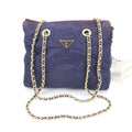 Prada Tessuto Nylon Quilted Triangle Logo Chain Shoulder Bag