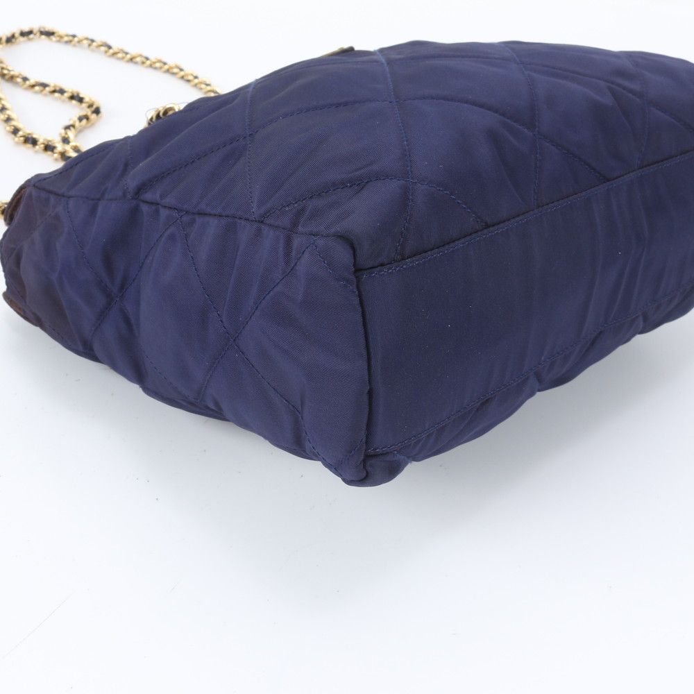 Prada Tessuto Nylon Quilted Triangle Logo Chain Shoulder Bag — view 5