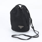 Prada Tessuto Nylon Triangle Logo Drawstring Shoulder Bag Crossbody Hand