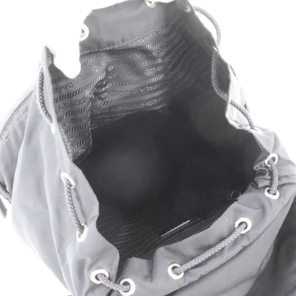 Prada Tessuto Nylon Triangle Logo Leather Backpack Business — view 8