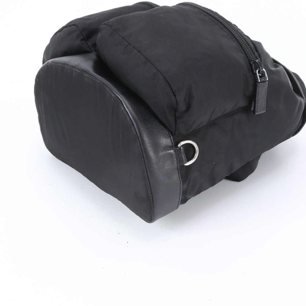 Prada Tessuto Nylon Triangle Logo Leather Backpack Business — view 5