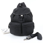 Prada Tessuto Nylon Triangle Logo Leather Backpack Business — view 7