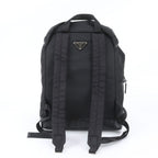 Prada Tessuto Nylon Triangle Logo Leather Backpack Business — view 3