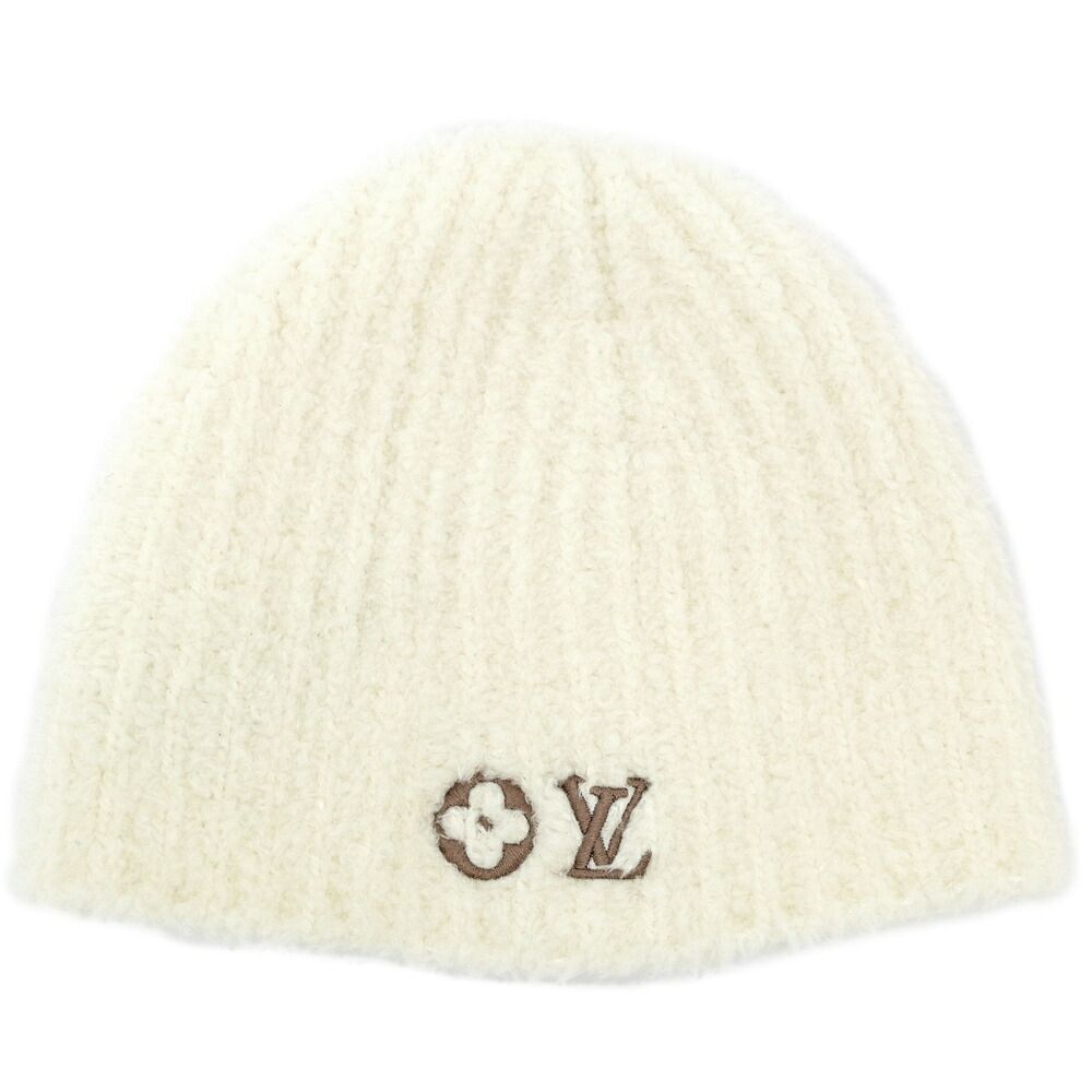 Louis Vuitton Beanie LV Cozy Cream Wool Knit Cap Hat