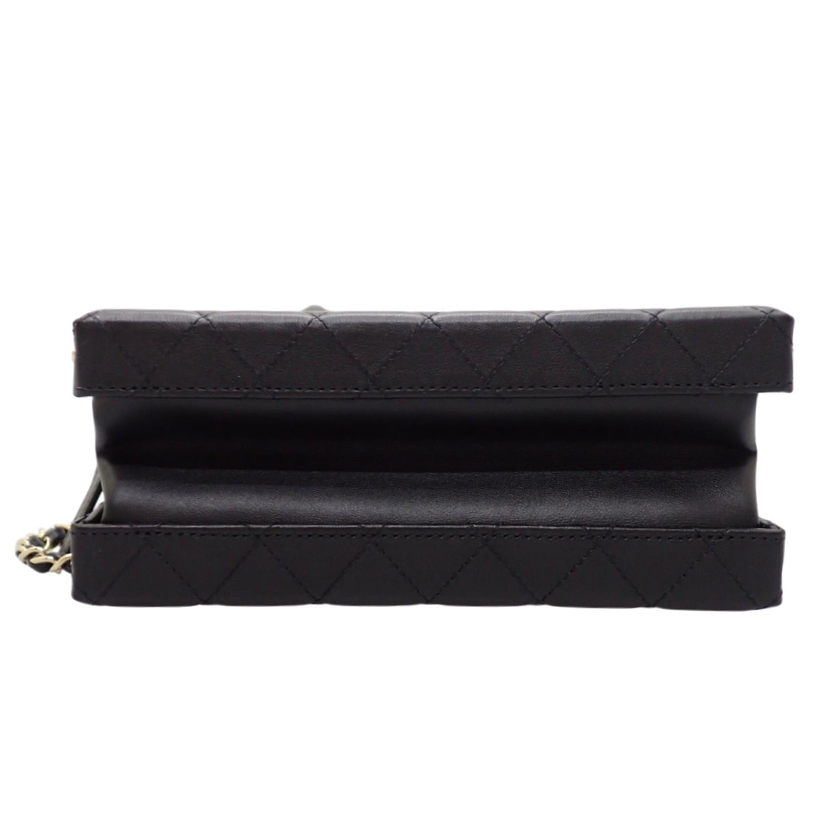 Chanel CC Logo Vanity 2-Way Shoulder Bag Chain Calfskin Black Gold — view 7
