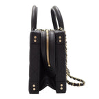 Chanel CC Logo Vanity 2-Way Shoulder Bag Chain Calfskin Black Gold — view 4
