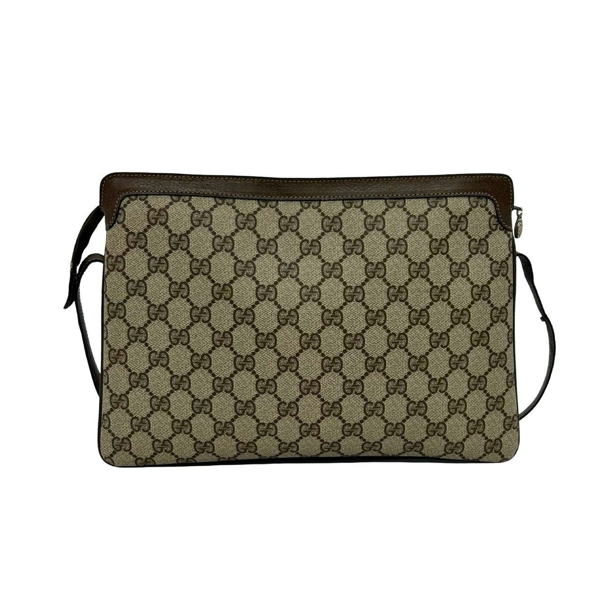 Gucci Vintage Sherry Line GG Pattern Leather 2-Way Shoulder Bag Brown — view 3