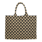 Prada Symbol Embroidery Large Tote Bag Fabric Black — view 4