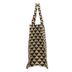 Prada Symbol Embroidery Large Tote Bag Fabric Black — view 5