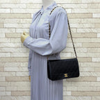 Chanel Quilted Shoulder Bag Lambskin Black — view 2
