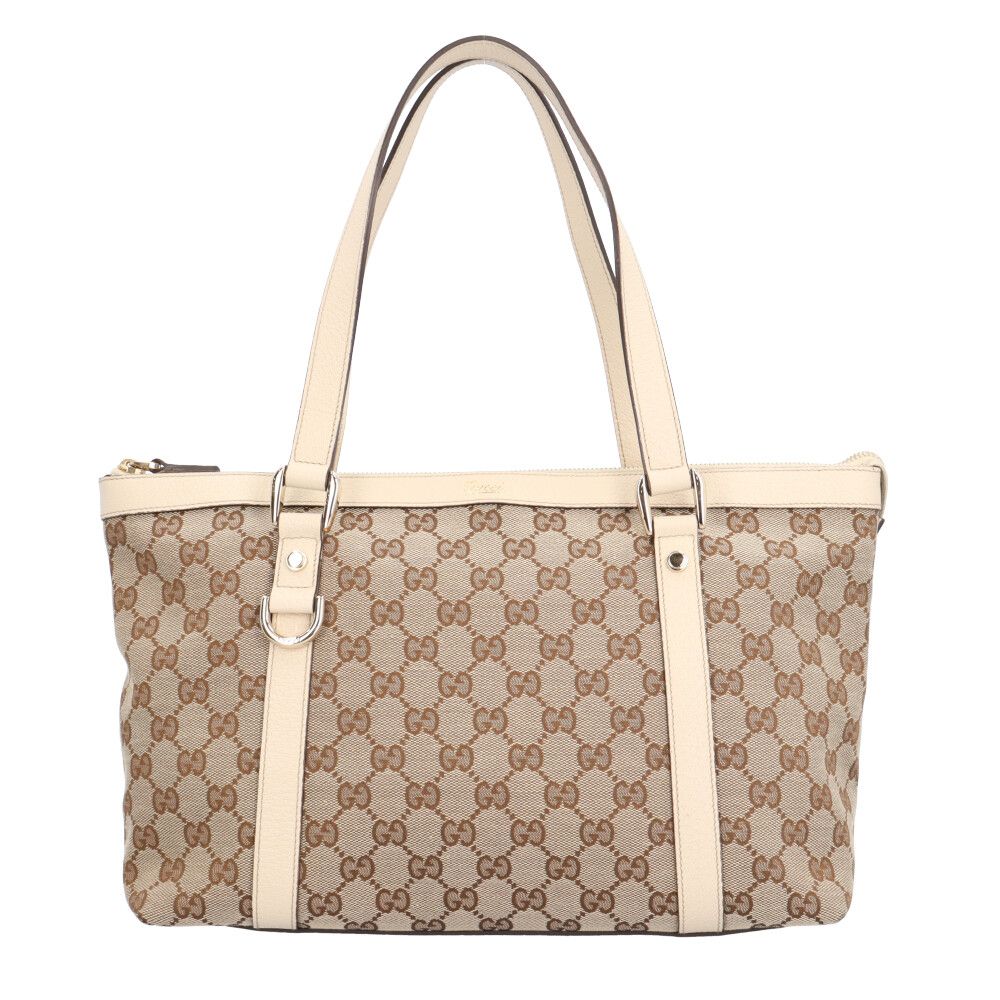 Gucci Abbey Tote Bag GG Canvas Beige