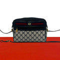 Gucci Vintage Sherry Line GG Logo Leather Shoulder Bag Pochette Navy