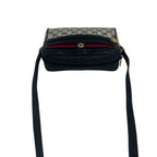 Gucci Vintage Sherry Line GG Logo Leather Shoulder Bag Pochette Navy — view 4