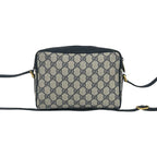 Gucci Vintage Sherry Line GG Logo Leather Shoulder Bag Pochette Navy — view 3