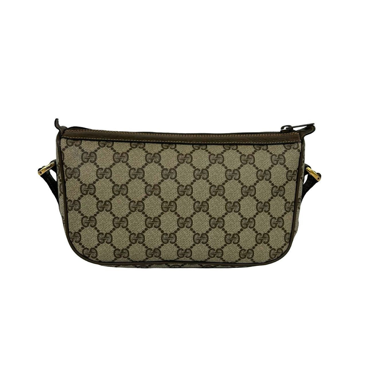 Gucci Sherry Line GG Pattern Leather Shoulder Bag Pochette Cross Brown Green — view 3