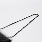 Chanel Quilted 25 Double Flap Chain Shoulder Bag CC Logo Lambskin Black Silver — view 6