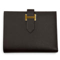 Hermes Bearn Compact Veau Madame Gold Bifold Wallet