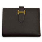 Hermes Bearn Compact Veau Madame Gold Bifold Wallet