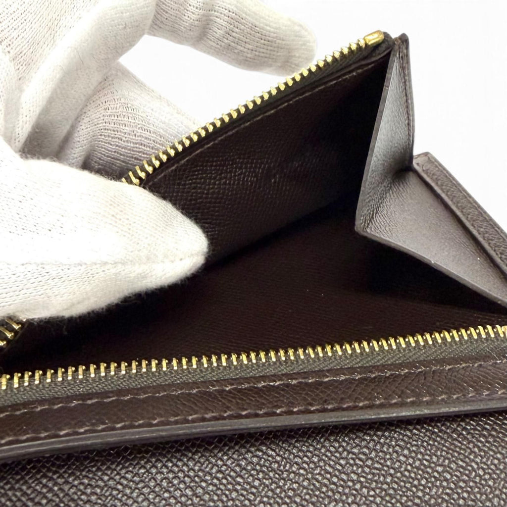 Hermes Bearn Compact Veau Madame Gold Bifold Wallet — view 7